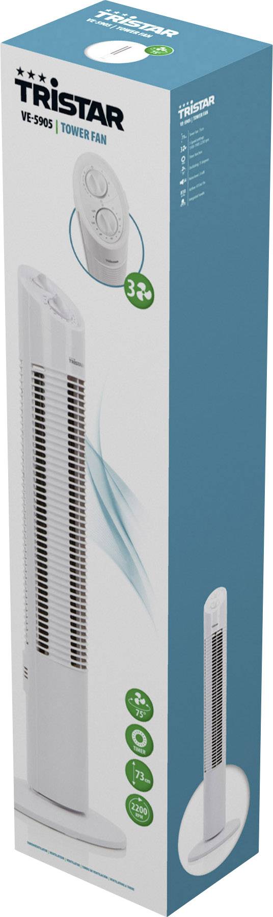 Tristar VE­5905 Turmventilator 30W Weiß