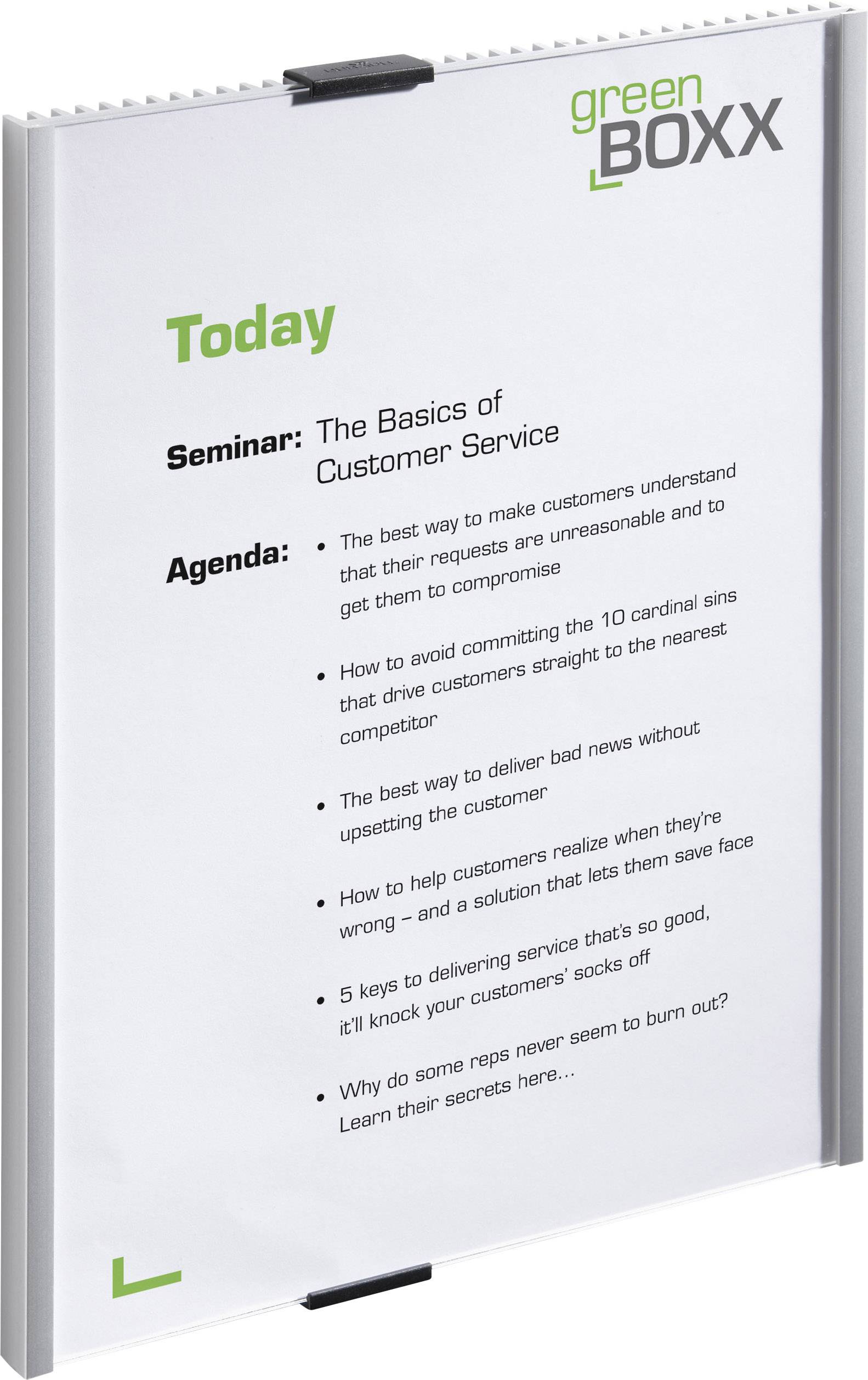 Beispiel eines Seminarplans mit dem Titel 'Die Grundlagen des Kundenservice'. Themen umfassen Kundenanfragen und Verbesserungstipps.