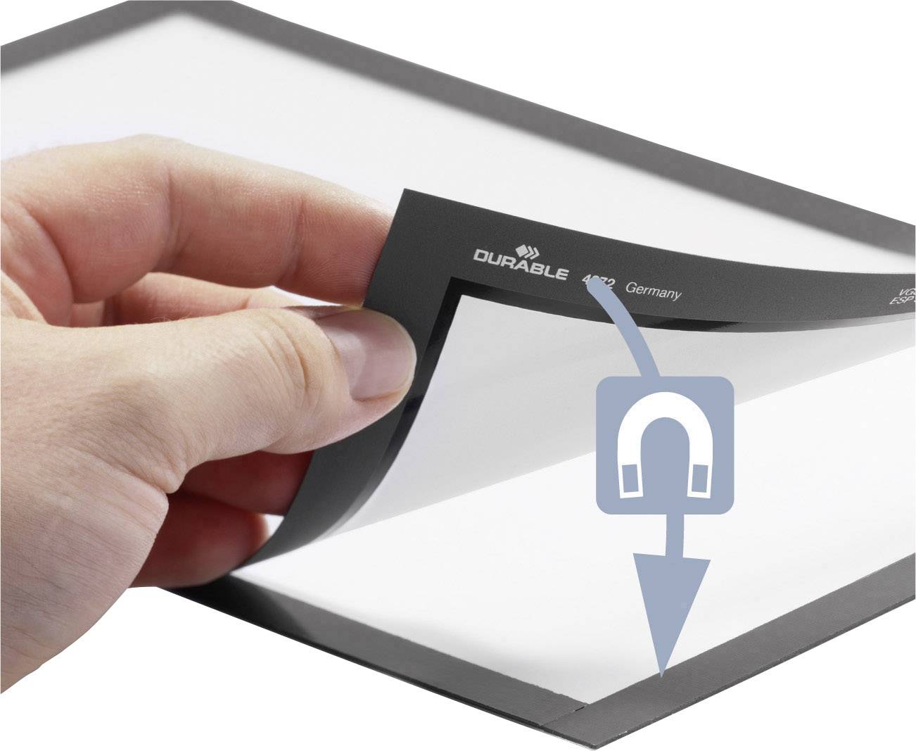 Durable DURAFRAME® A4, selbstklebender Informationsrahmen, Schwarz 10er Set