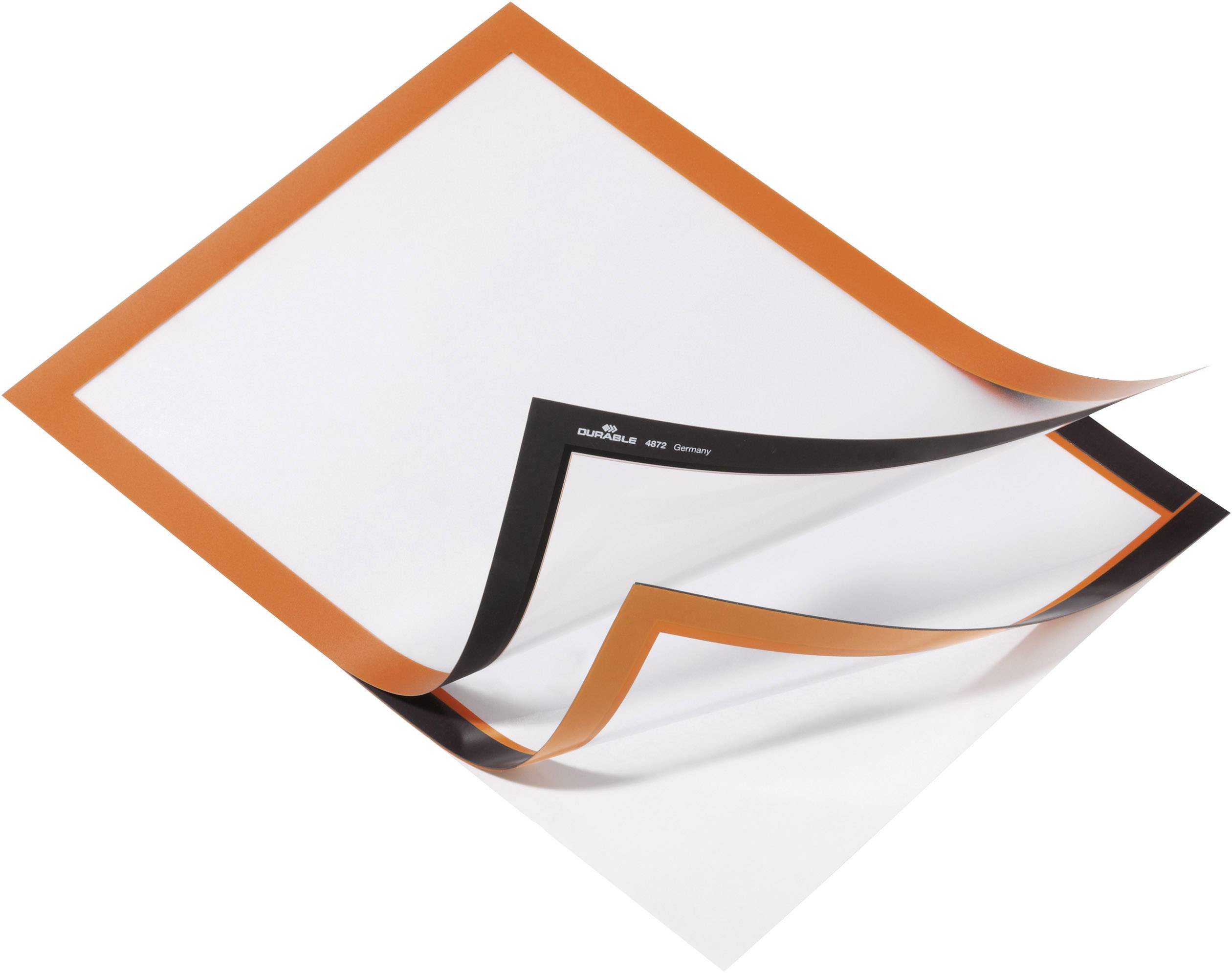 Durable DURAFRAME® A4, selbstklebender Informationsrahmen, Orange 10er Set