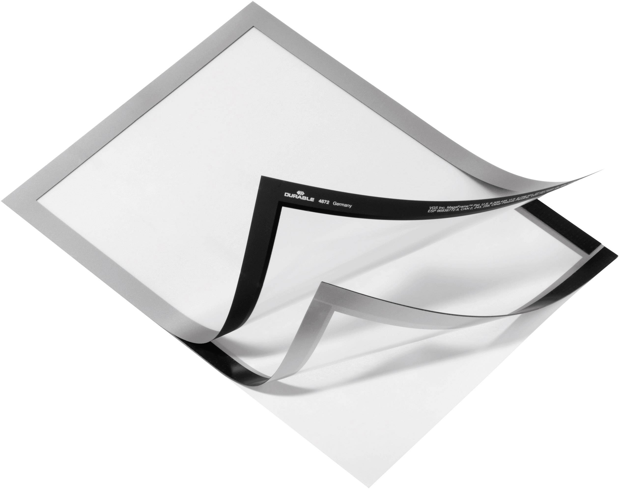 Durable DURAFRAME® A4, selbstklebender Informationsrahmen, Silber 10er Set