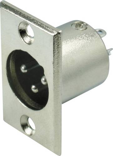 Kash 55001 XLR-Steckverbinder Flanschstecker Polzahl: 3 Silber