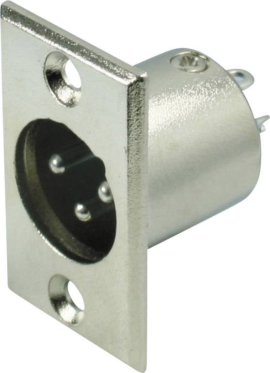 Kash 55001 XLR-Steckverbinder Flanschstecker Polzahl: 3 Silber