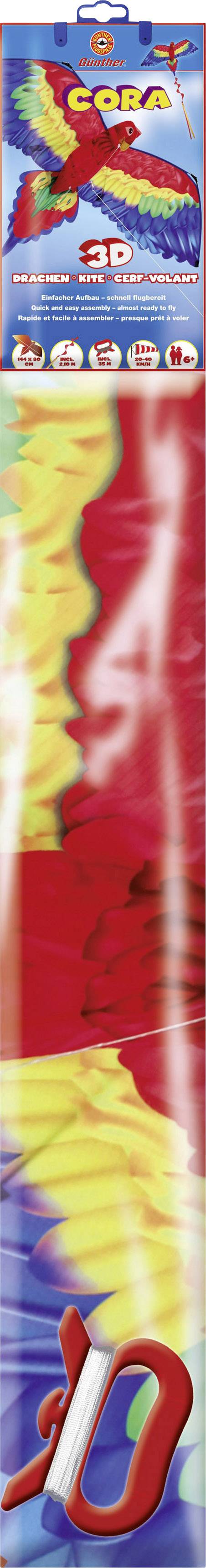 Günther Flugspiele Einleiner Drachen Cora 3D Spannweite (Details) 1440 mm Windstärken-Eignung 3 - 5 bft