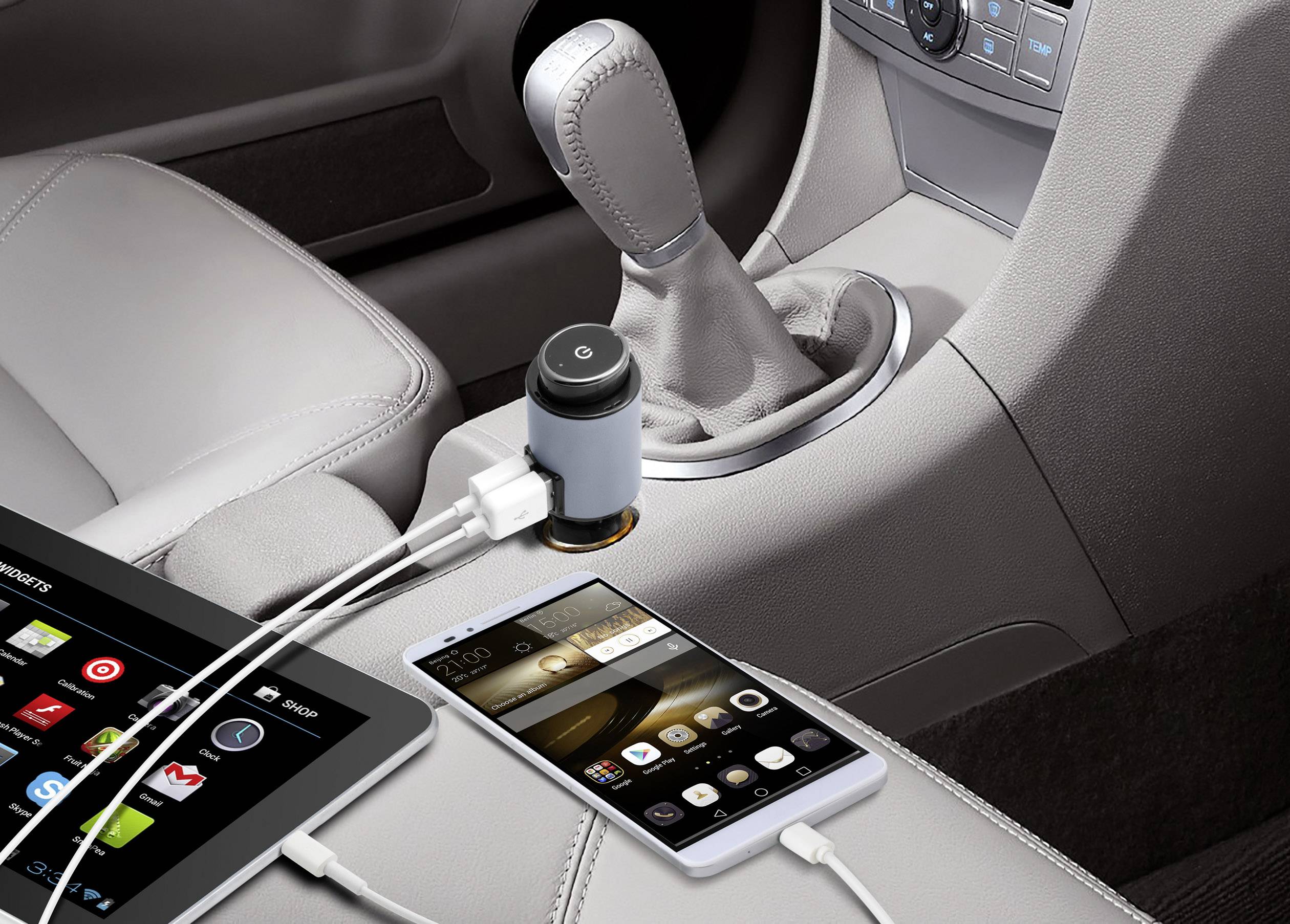 Technaxx BT-X25 Handy In Ear Headset Bluetooth® Stereo Schwarz, Grau Lautstärkeregelung, Batterieladeanzeige, Mikrofon-Stummschaltung