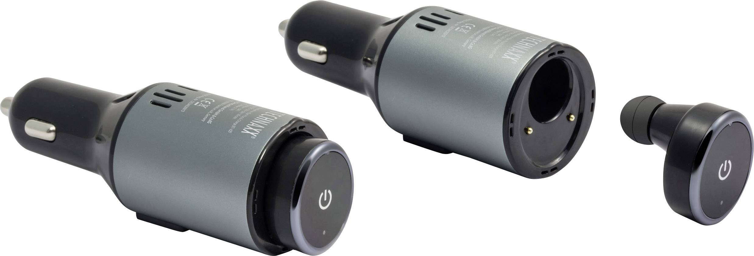 Technaxx BT-X25 Handy In Ear Headset Bluetooth® Stereo Schwarz, Grau Lautstärkeregelung, Batterieladeanzeige, Mikrofon-Stummschaltung