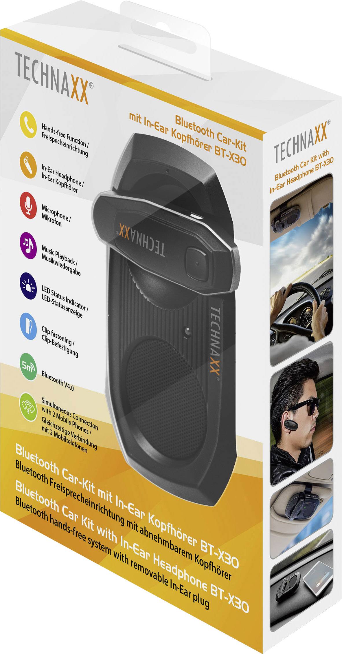 Technaxx BT-X30 Bluetooth® Headset Schwarz