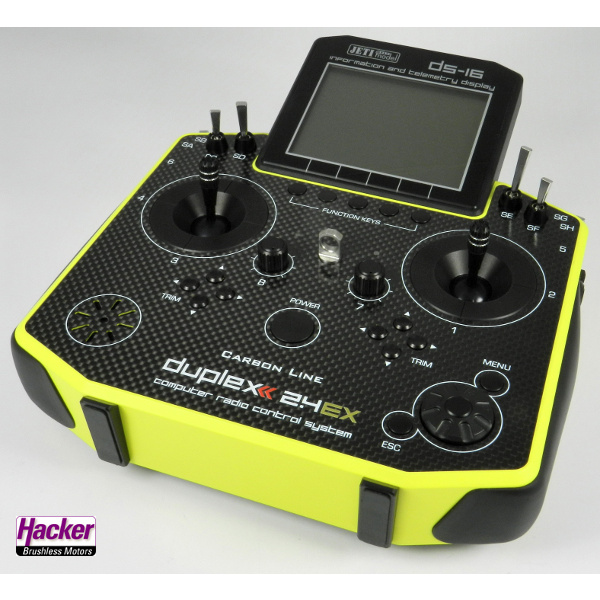 Jeti DS-16, Multimode Carbon, Gelb Hand-Fernsteuerung 2,4GHz Anzahl Kanäle: 24 inkl. Empfänger
