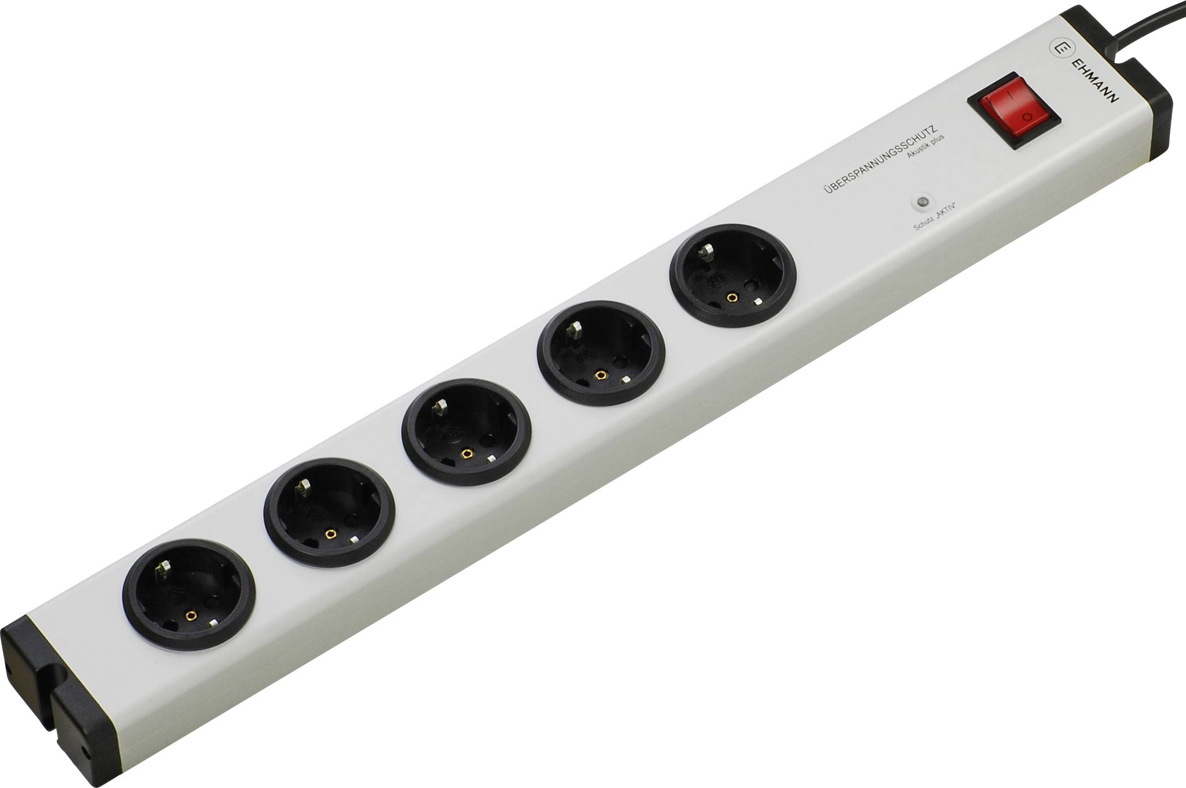 Ehmann 0606c00052031 Überspannungsschutz-Steckdosenleiste 5fach Grau Schutzkontakt 1 St.