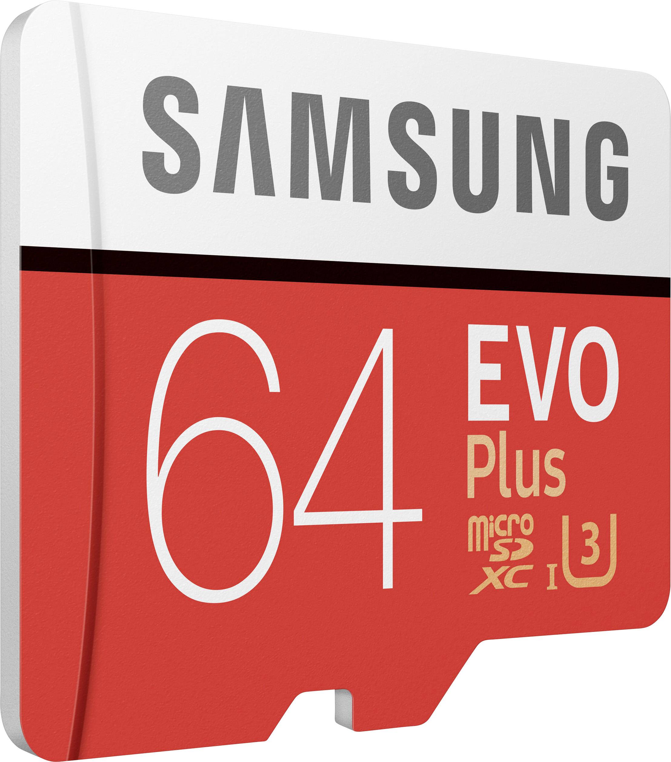 Samsung EVO Plus microSDXC-Karte 64GB Class 10, UHS-I, UHS-Class 3 inkl. SD-Adapter