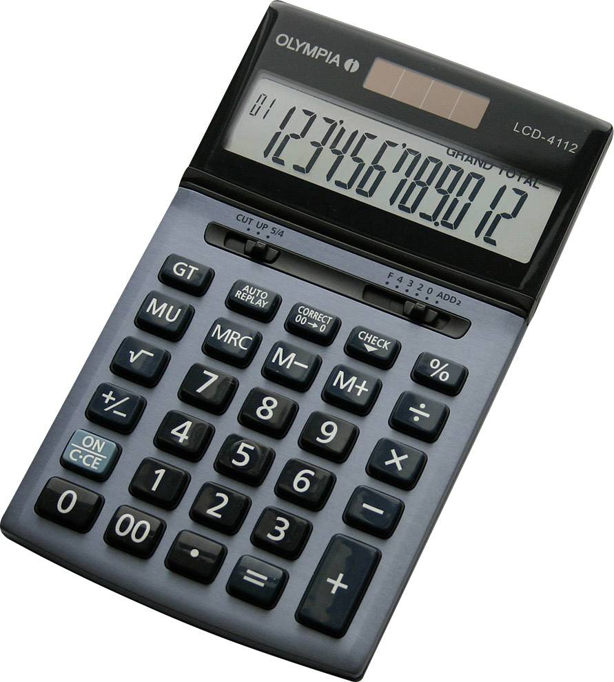 Tischrechner LCD-4112 Batterie/Solar-Betrieb blau