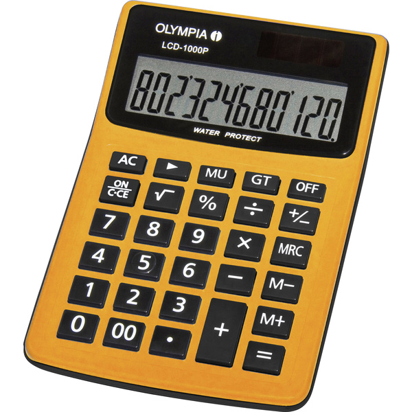 Olympia LCD 1000P Tischrechner Orange Display (Stellen): 12solarbetrieben, batteriebetrieben (B x H x T) 106 x 40 x 158mm