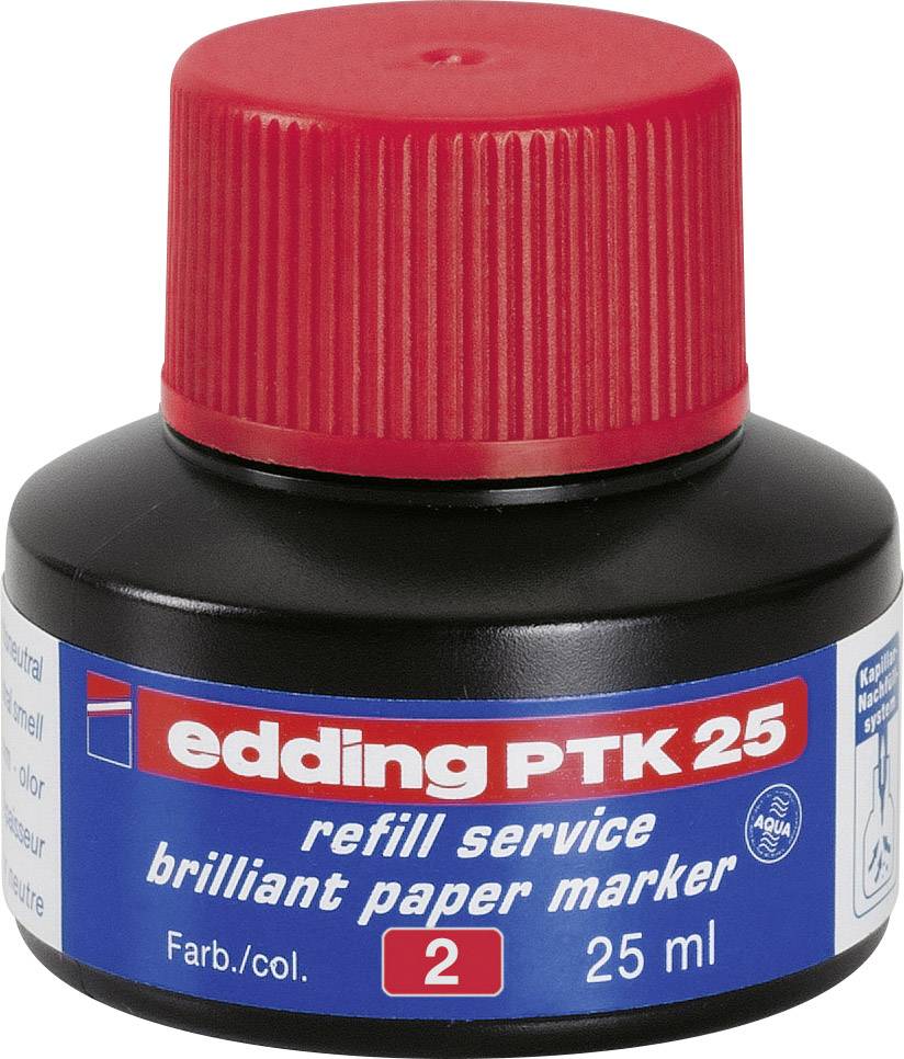 edding PTK 25 Nachfülltinte für edding 30 und 33, rot, 25 ml