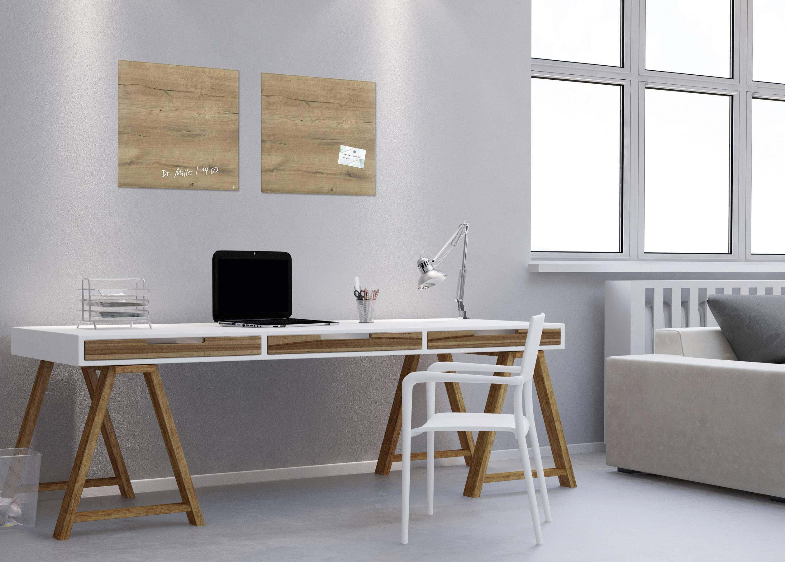 Sigel Glas-Magnettafel Artverum Natural Wood Holz (B x H) 48 cm x 48 cm GL254