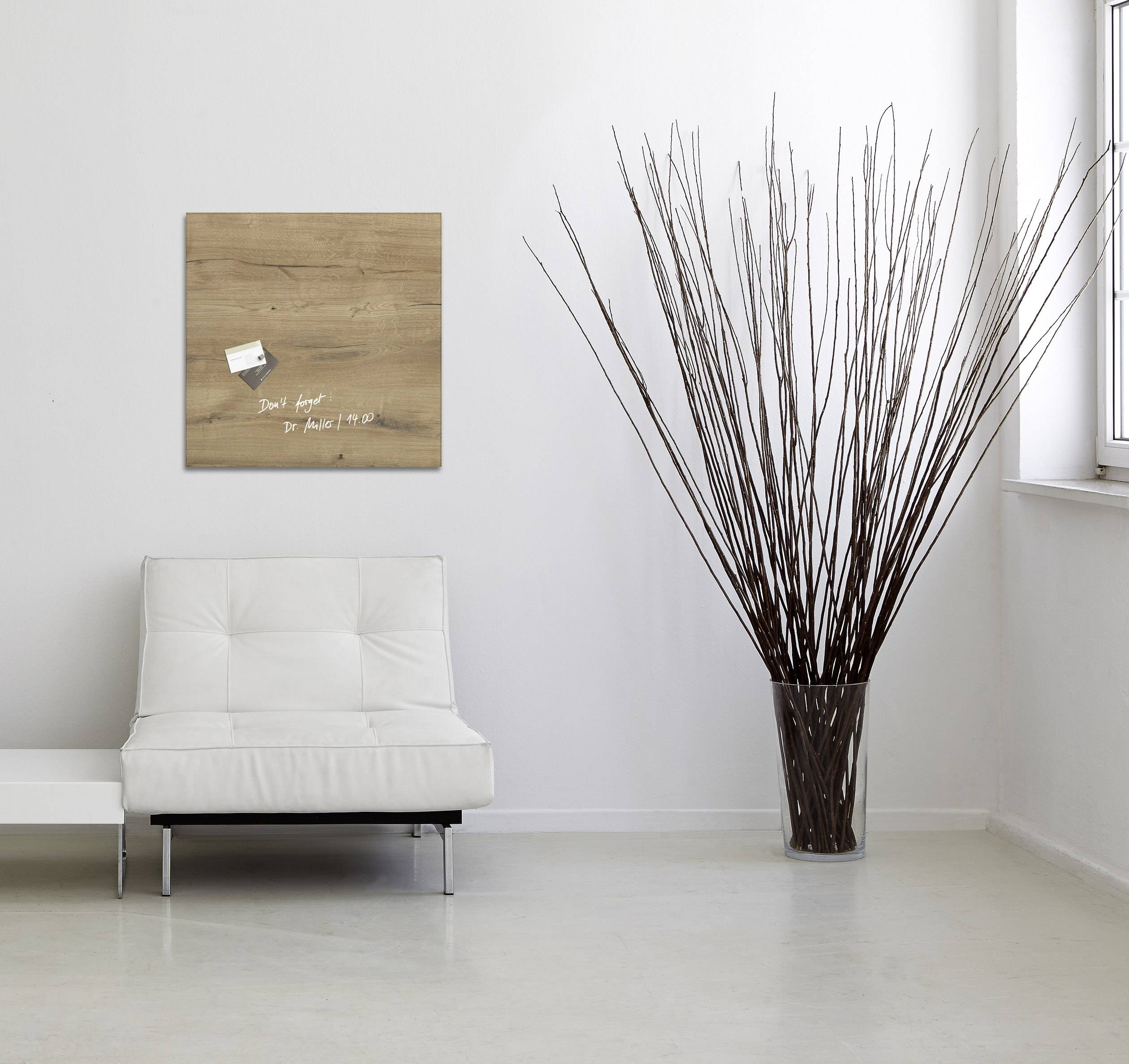 Sigel Glas-Magnettafel Artverum Natural Wood Holz (B x H) 48 cm x 48 cm GL254