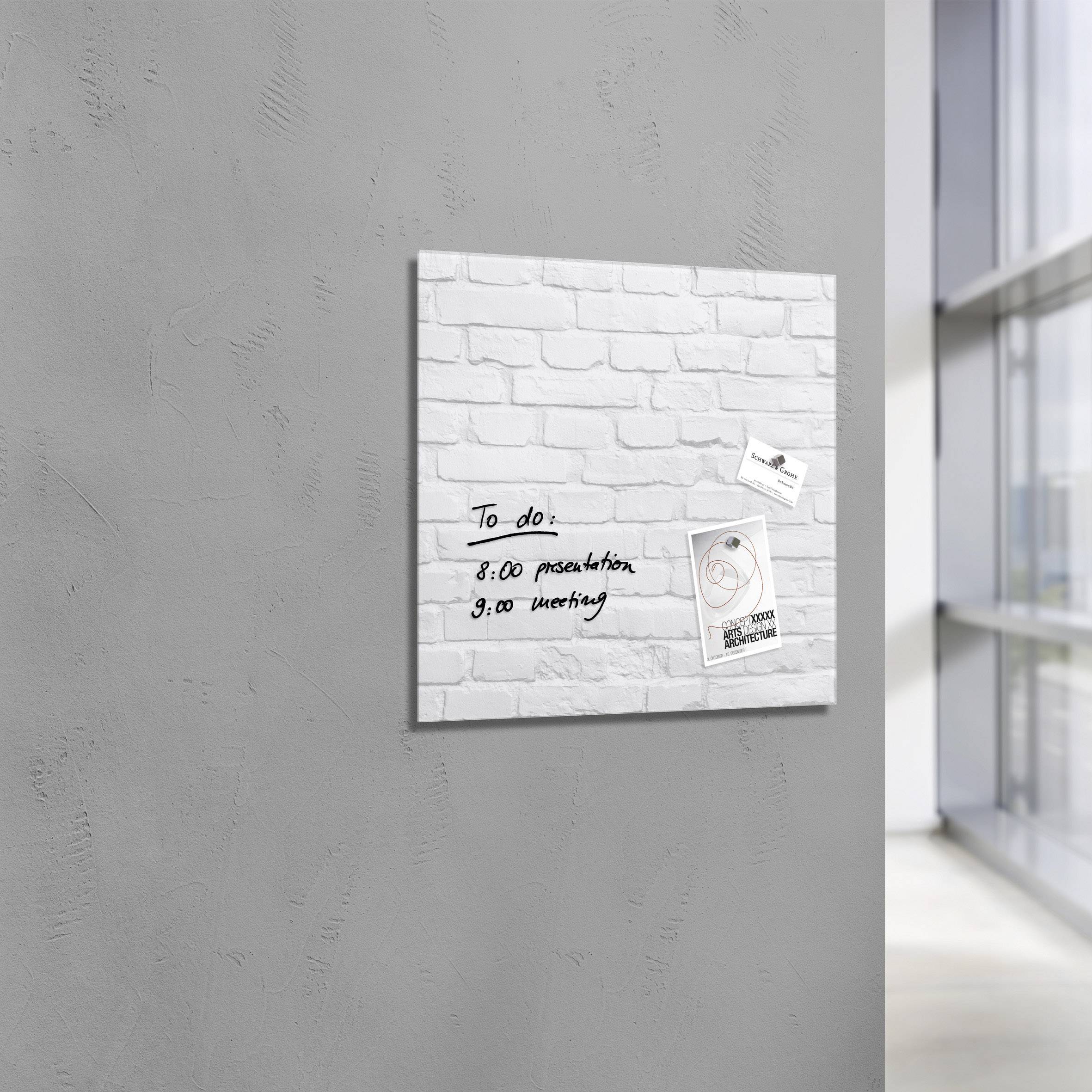 Glas-Magnetboard Avertum White-Klinker BxH 48x48cm