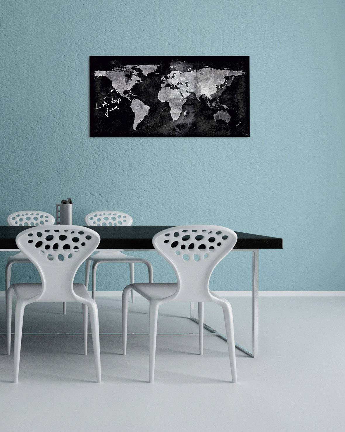 SIGEL Magnetboard Artverum GL270 910x460x15mm Glas World-Map