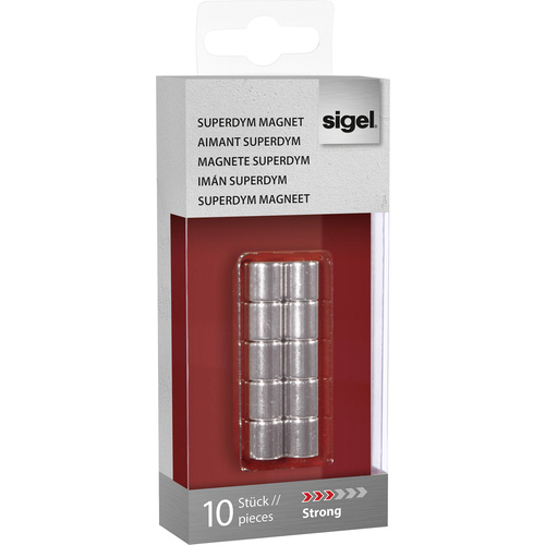 Sigel Magnet SuperDym C5 Strong Zylinder-Design (Ø x H) 10mm x 10mm Zylinder Silber 10 St. GL701