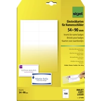 Sigel LP898 Einsteckschild Namensschild 54 mm x 90 mm Weiß Sigel LP898 Einsteckschild Namensschild 54 mm x 90 mm Weiß