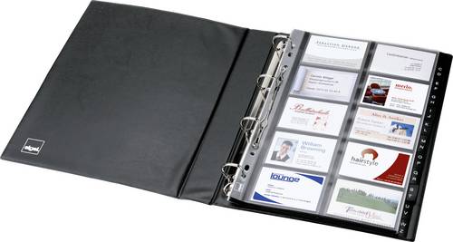 Sigel VZ301 Visitenkartenringbuch 400 Karten (B x H x T) 270 x 325 x 53 mm Schwarz (matt) Kunststof