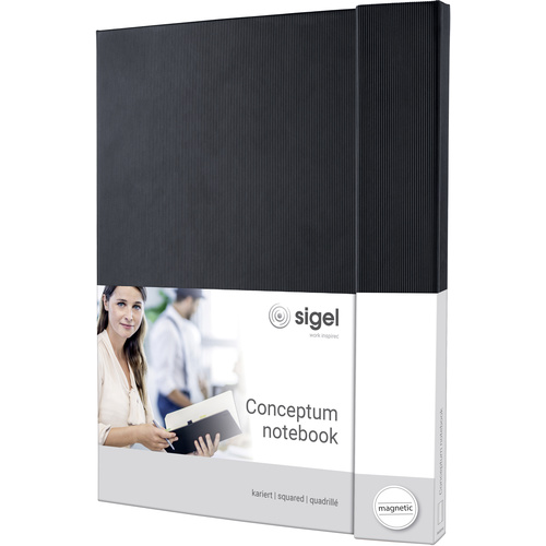 Sigel CONCEPTUM® CO141 Notizbuch kariert Schwarz Anzahl der Blätter: 97 DIN A4+