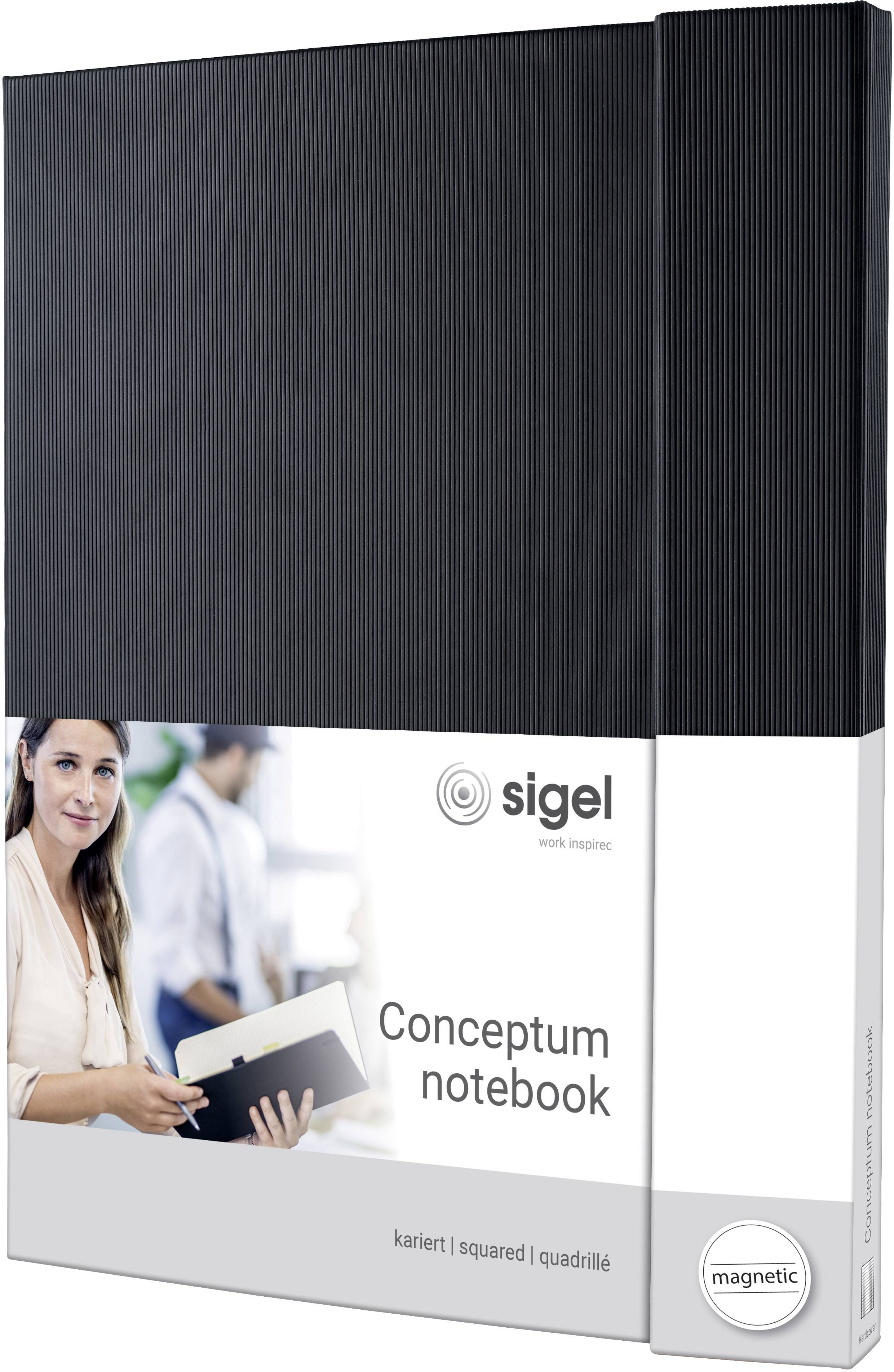 Sigel CONCEPTUM® CO141 Notizbuch kariert Schwarz Anzahl der Blätter: 97 DIN A4+