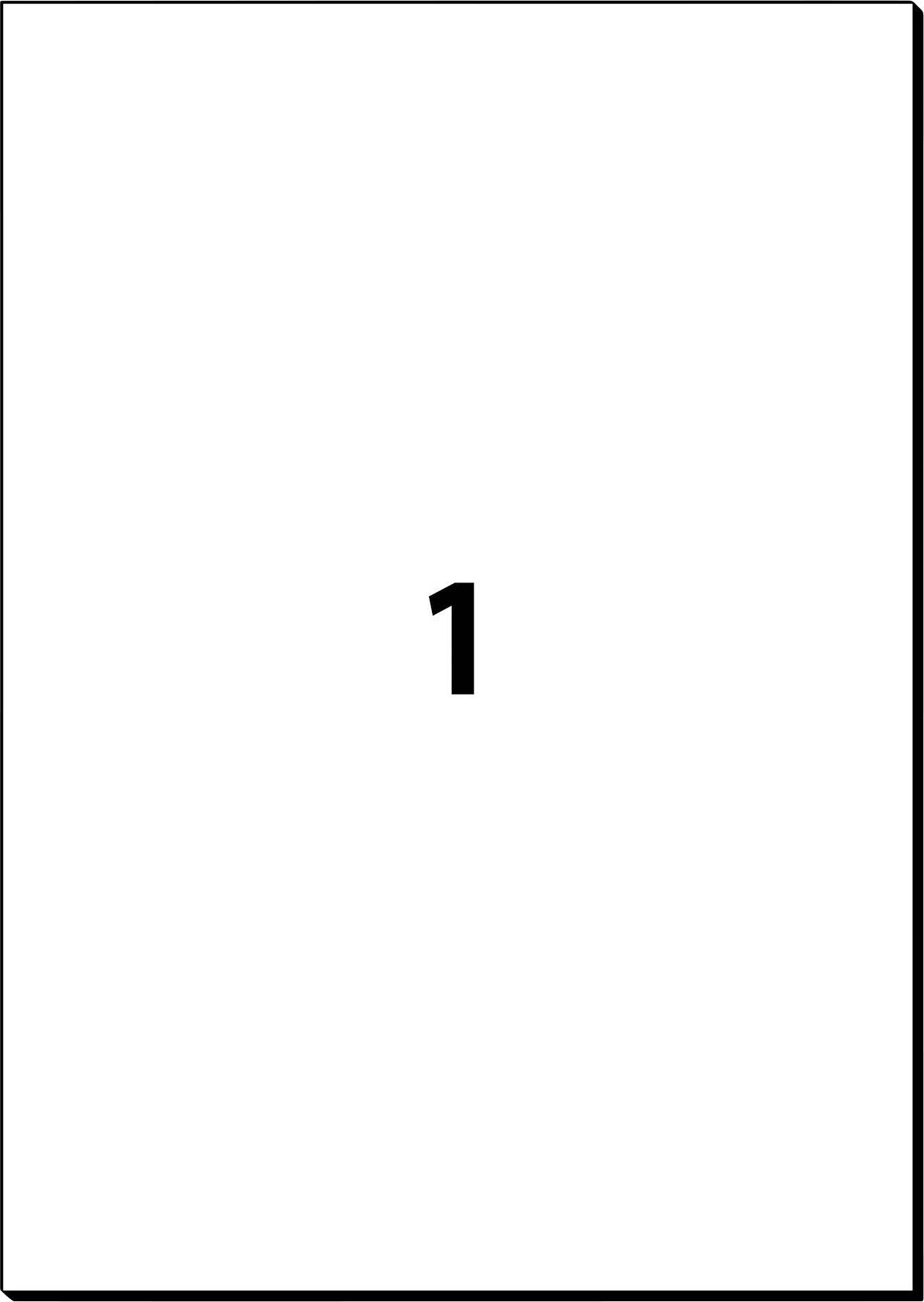 Zahl '1' mittig auf weißem Hintergrund.