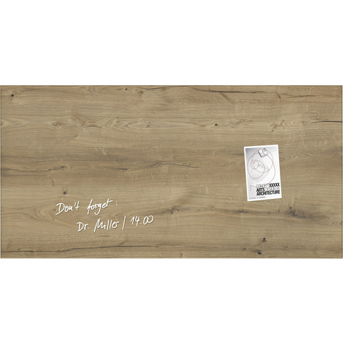 Sigel Glas-Magnettafel Artverum Natural Wood Holz (B x H) 91 cm x 46 cm GL258