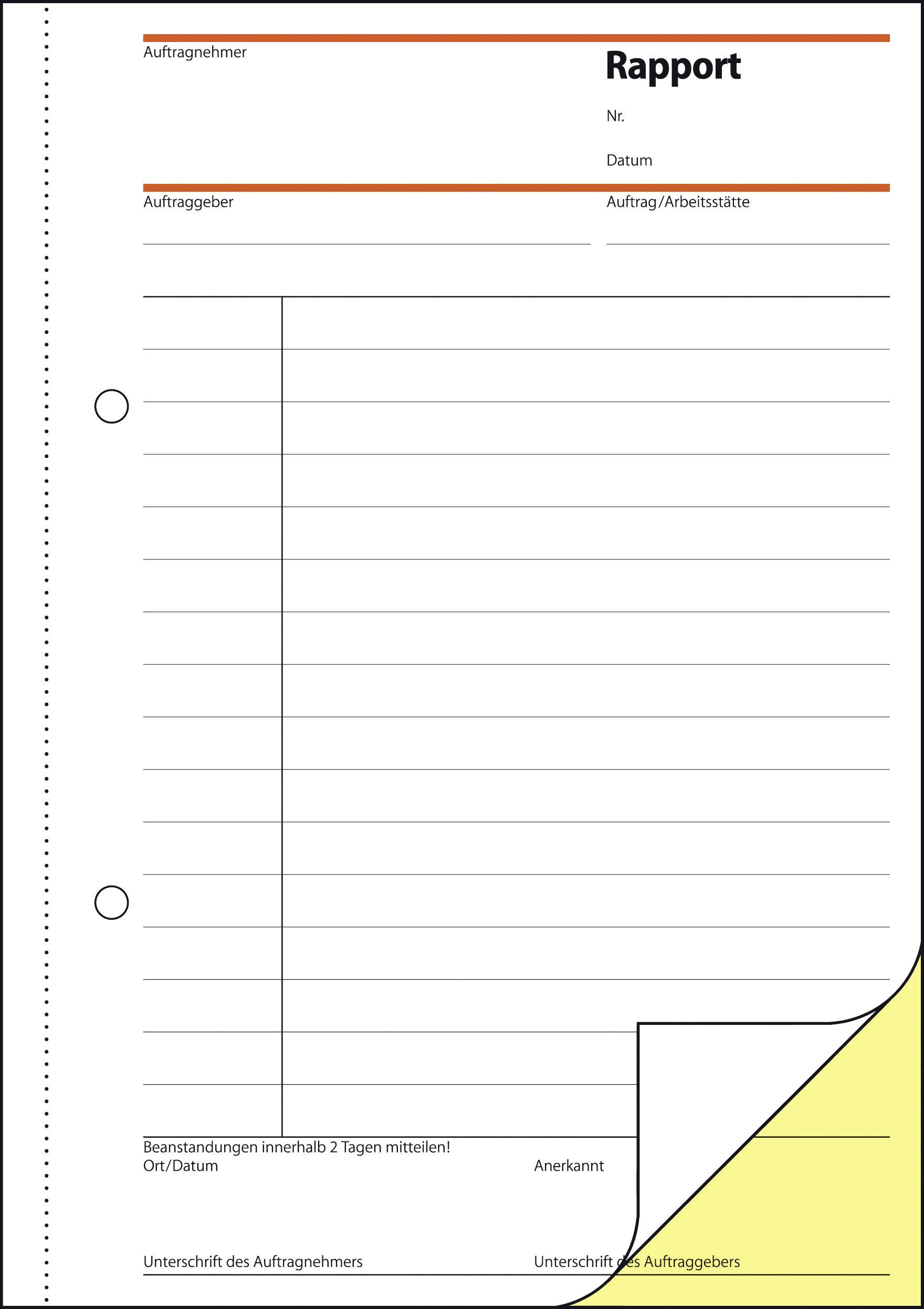 Sigel Rapporte 1. und 2. Blatt bedruckt, A5, selbstdurchschreibend, 2 x 40 Blatt