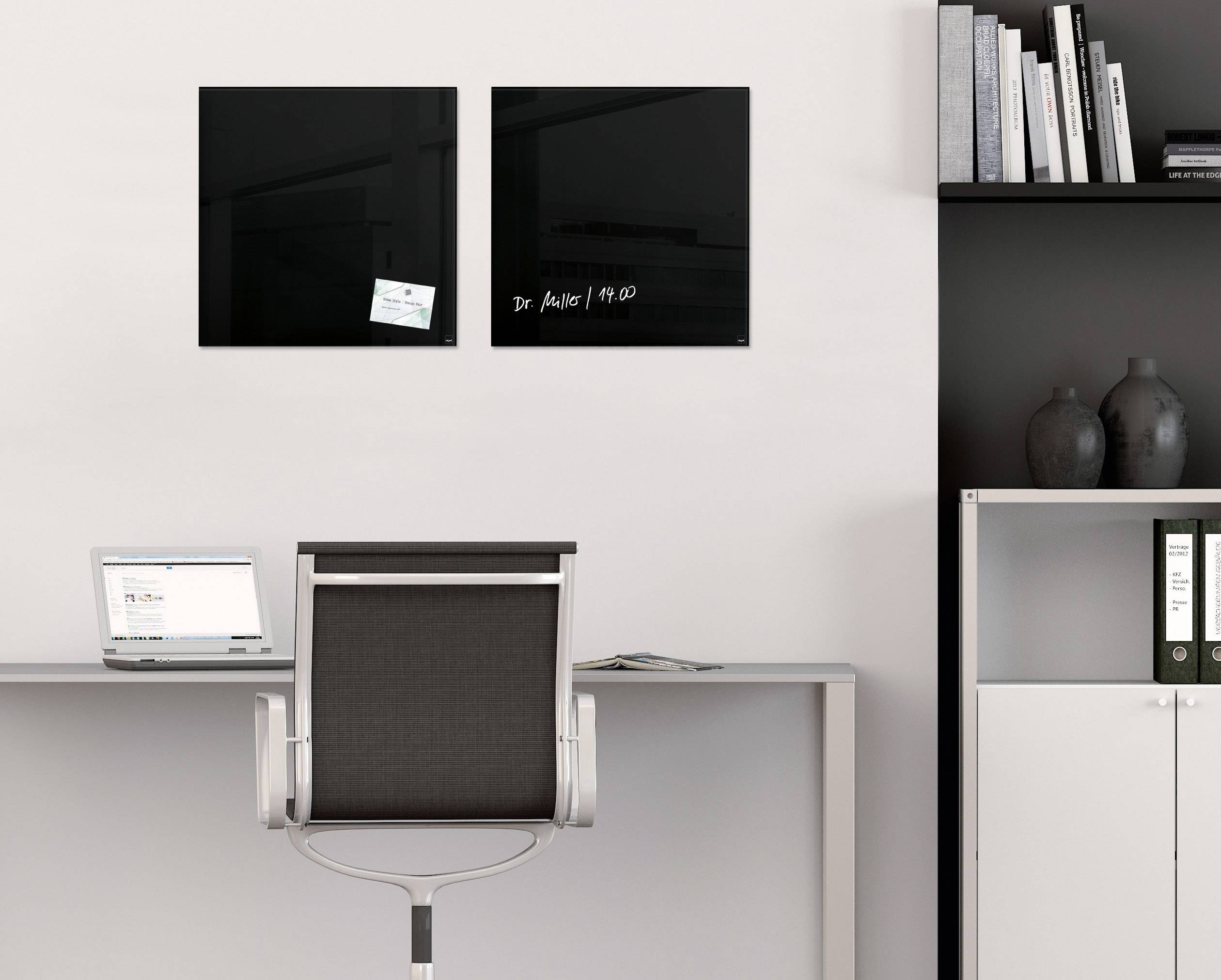 Sigel Glas-Magnettafel Artverum Schwarz (B x H) 48 cm x 48 cm GL110