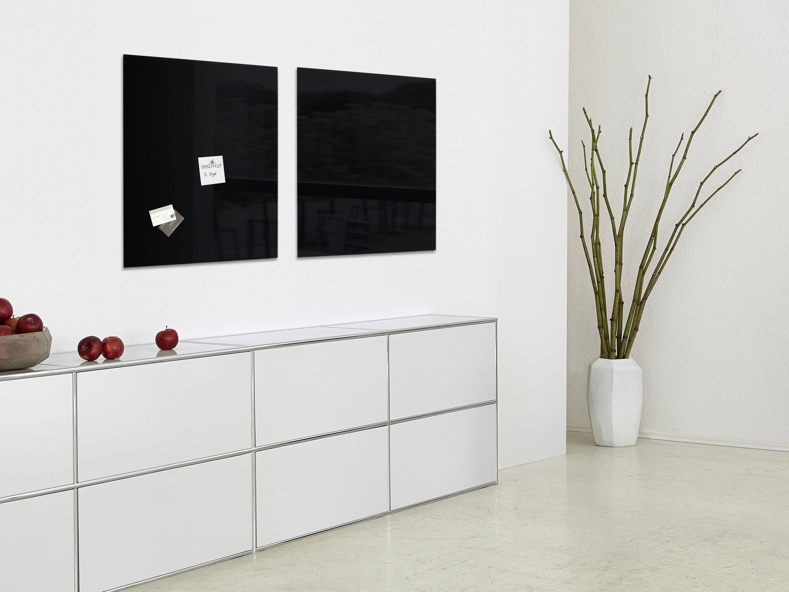 Sigel Glas-Magnettafel Artverum Schwarz (B x H) 48 cm x 48 cm GL110