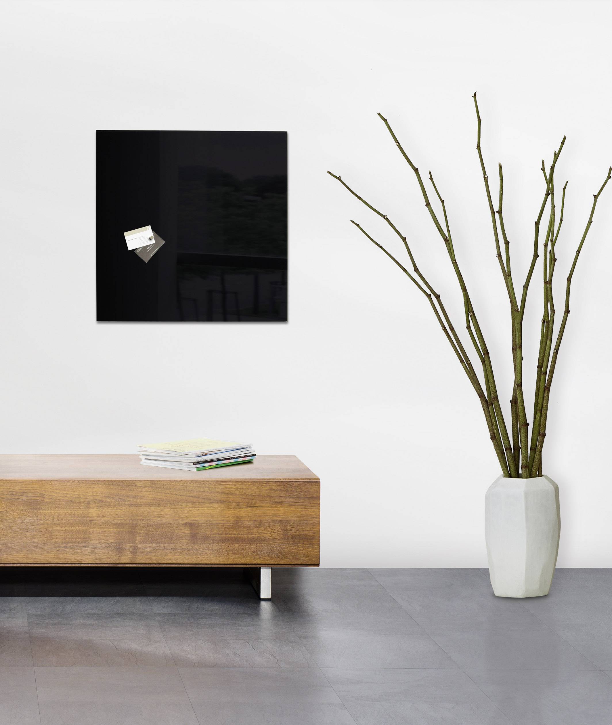 Sigel Glas-Magnettafel Artverum Schwarz (B x H) 48 cm x 48 cm GL110