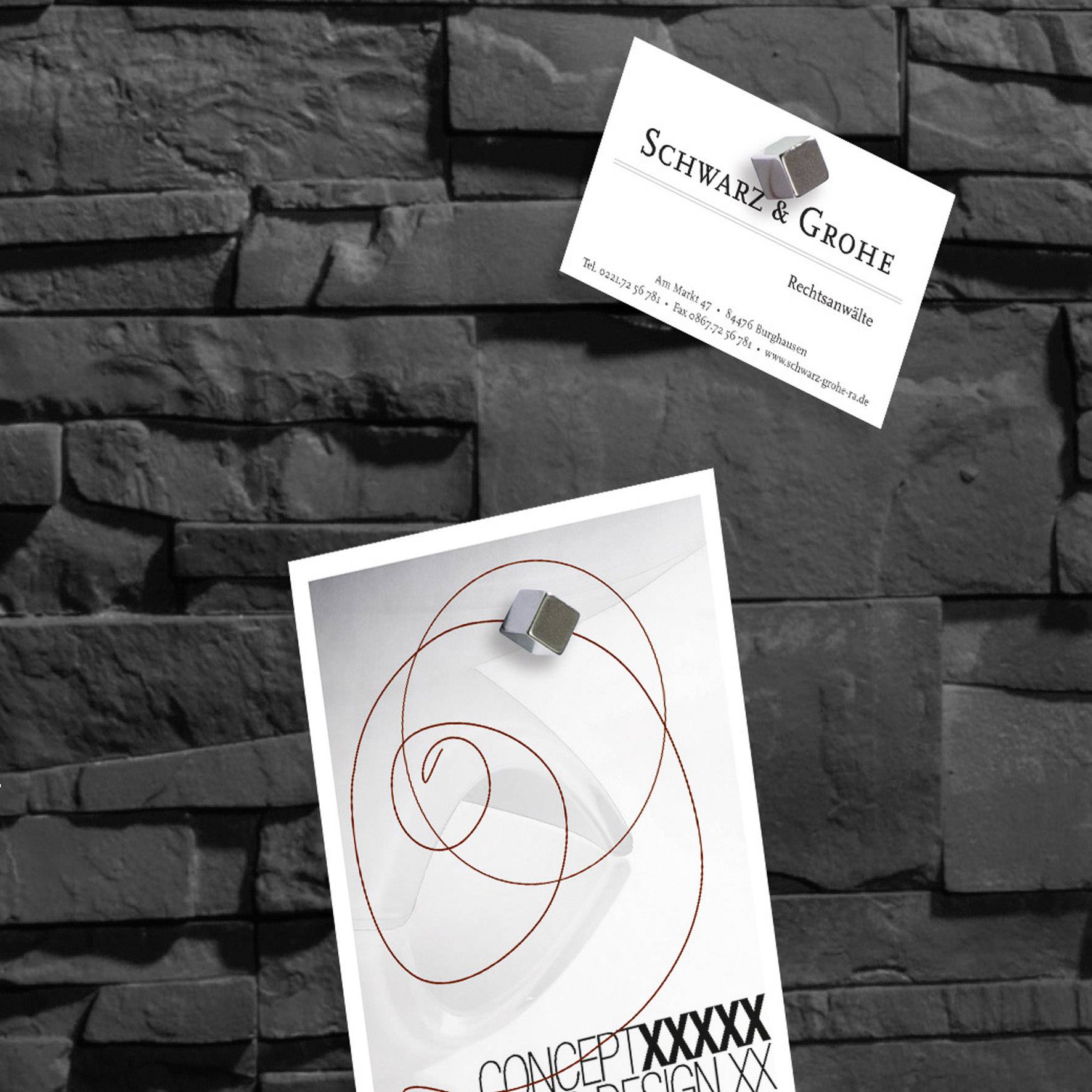 Sigel Glas-Magnettafel Artverum Schiefer Stone Schiefer (B x H) 48 cm x 48 cm GL169