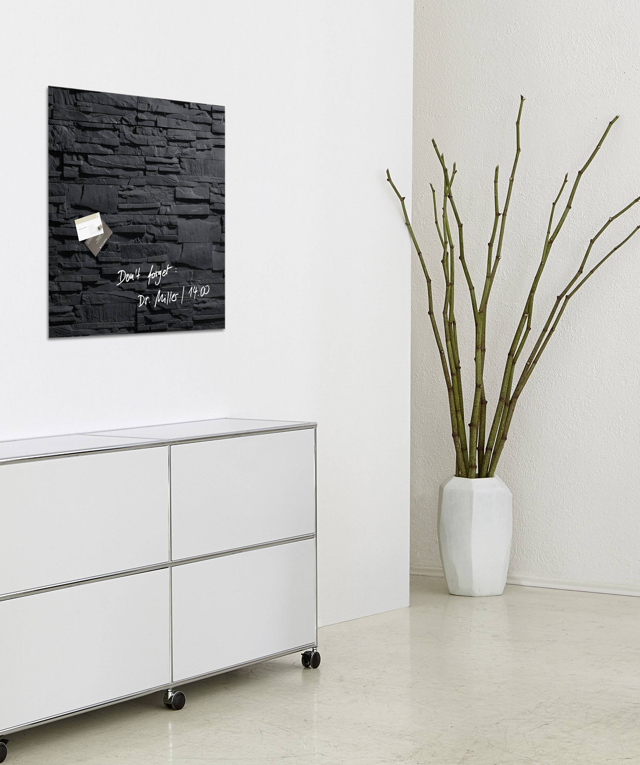 Sigel Glas-Magnettafel Artverum Schiefer Stone Schiefer (B x H) 48 cm x 48 cm GL169