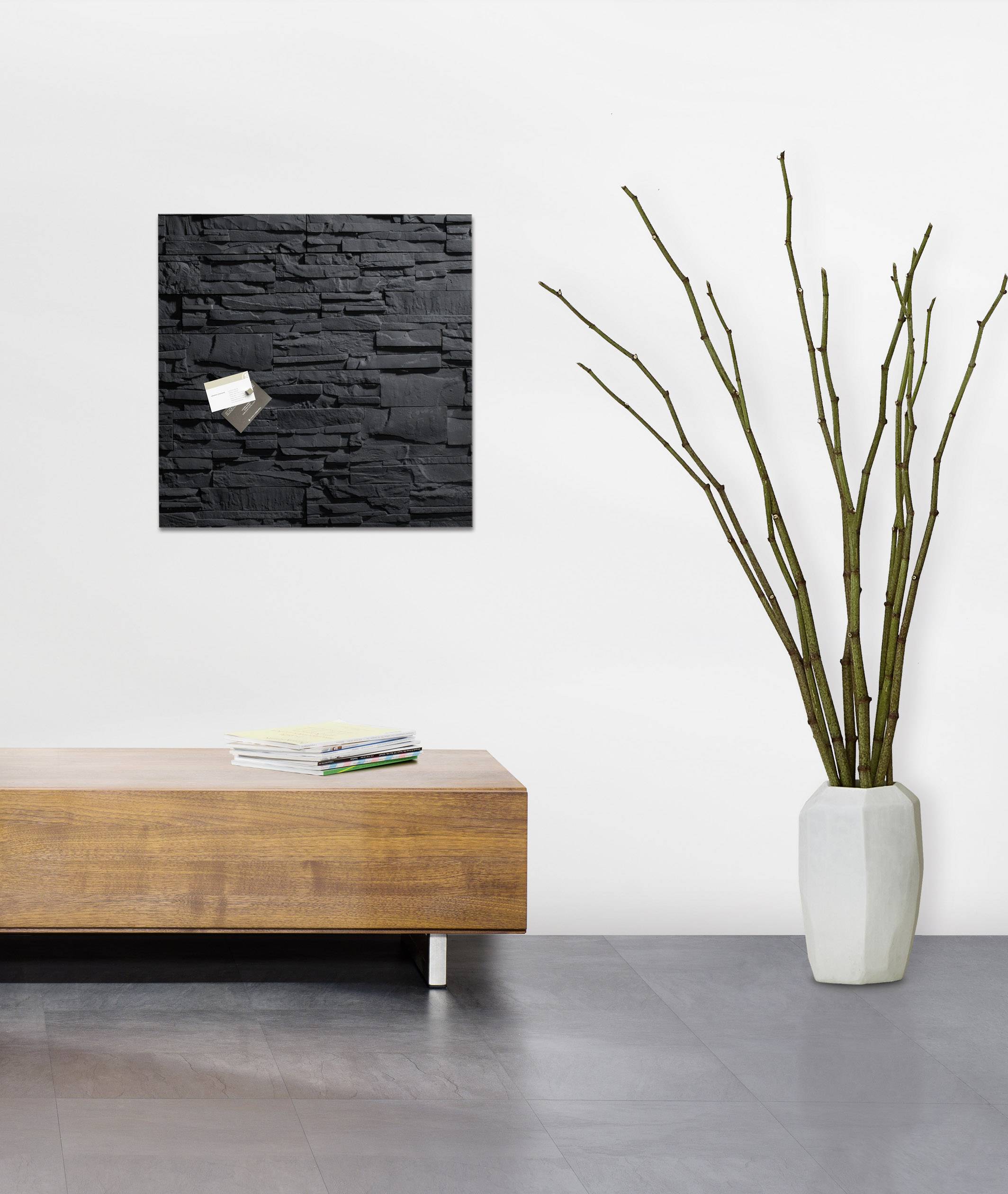 Sigel Glas-Magnettafel Artverum Schiefer Stone Schiefer (B x H) 48 cm x 48 cm GL169