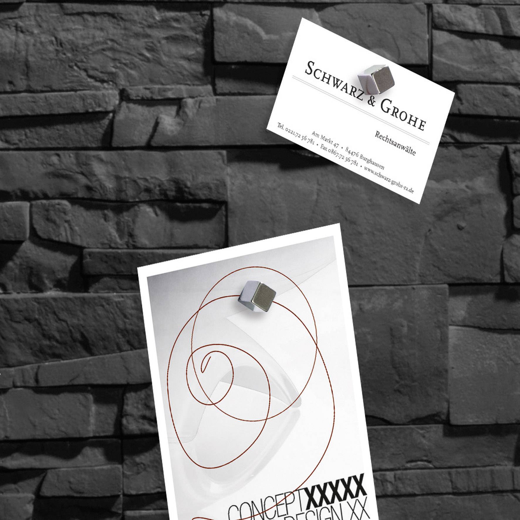 Sigel Glas-Magnettafel Artverum Schiefer Stone Schiefer (B x H) 48 cm x 48 cm GL169