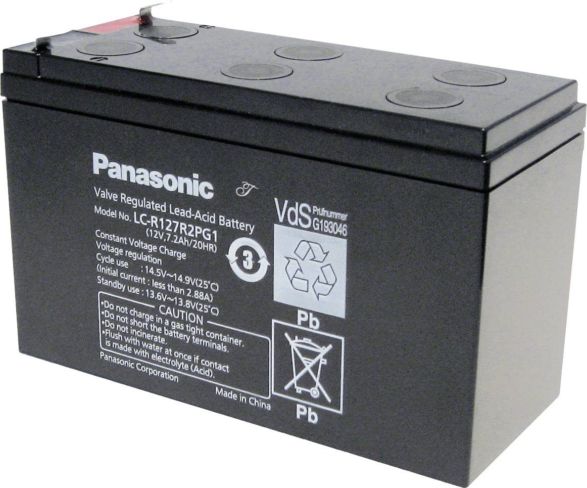 Panasonic 12 V 7,2 Ah LC-R127R2PG1 Bleiakku 12 V 7.2 Ah Blei-Vlies (AGM) (B x H x T) 151 x 94 x 65 mm Flachstecker 6.35 mm VDS-Zertifizierung