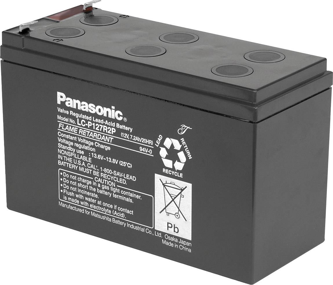 Panasonic Longlife LC-P127R2P1 Bleiakku 12 V 7.2 Ah Blei-Vlies (AGM) (B x H x T) 151 x 94 x 65 mm Flachstecker 6.35 mm Wartungsfrei, Geringe