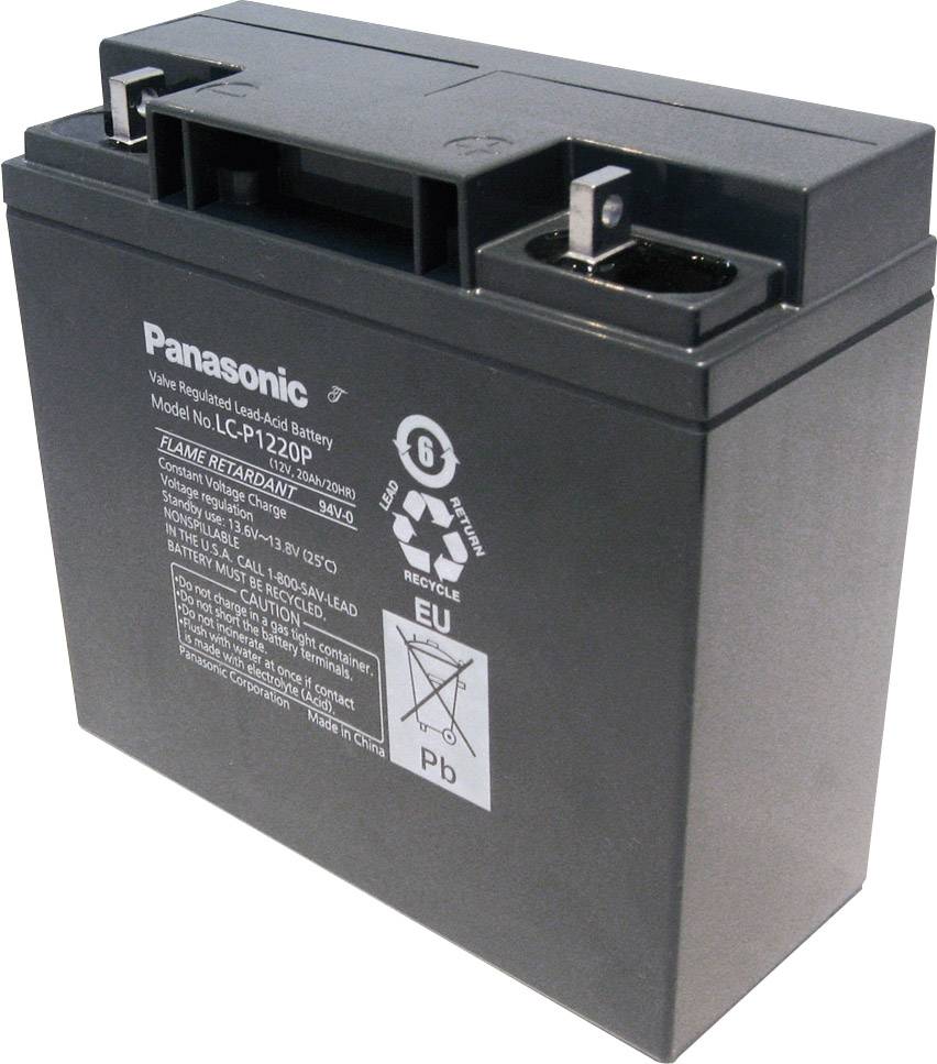 Panasonic Longlife LC-P1220P Bleiakku 12V 20Ah Blei-Vlies (AGM) (B x H x T) 181 x 167 x 76mm M5-Schraubanschluss Wartungsfrei