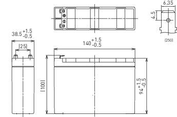 Panasonic High-Power UP-VW1220P1 Bleiakku 12 V 4 Ah Blei-Vlies (AGM) (B x H x T) 140 x 94 x 39 mm Flachstecker 6.35 mm Wartungsfrei, Geringe Selbstent