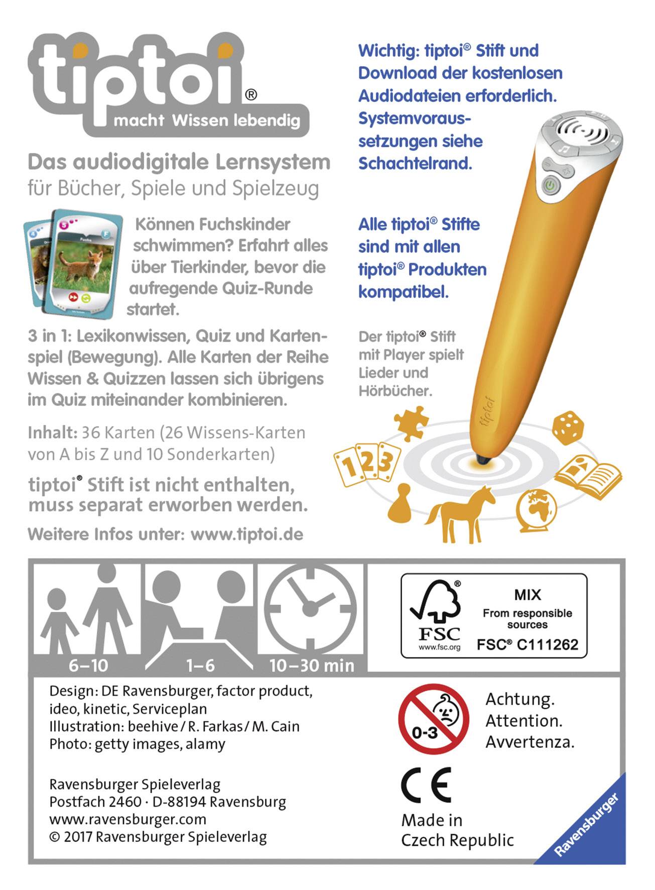 Ravensburger tiptoi® Wissen & Quizzen: Süße Tierkinder tiptoi® 00767