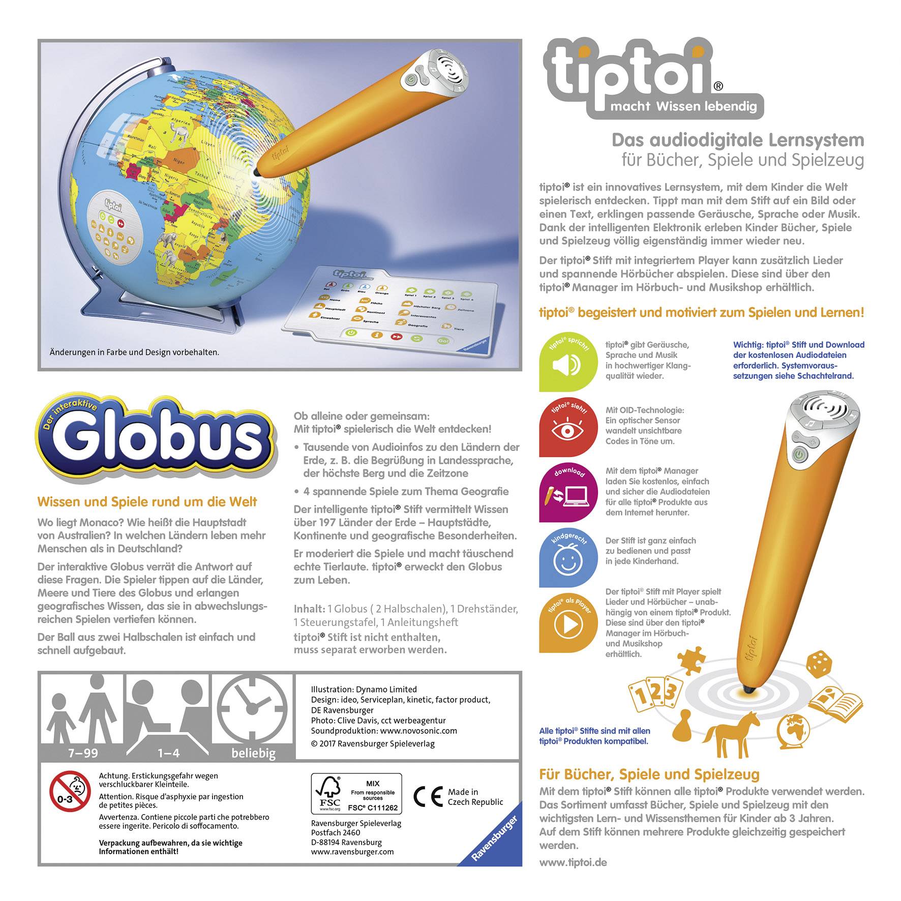 Ravensburger tiptoi® Der interaktive Globus tiptoi® 00787