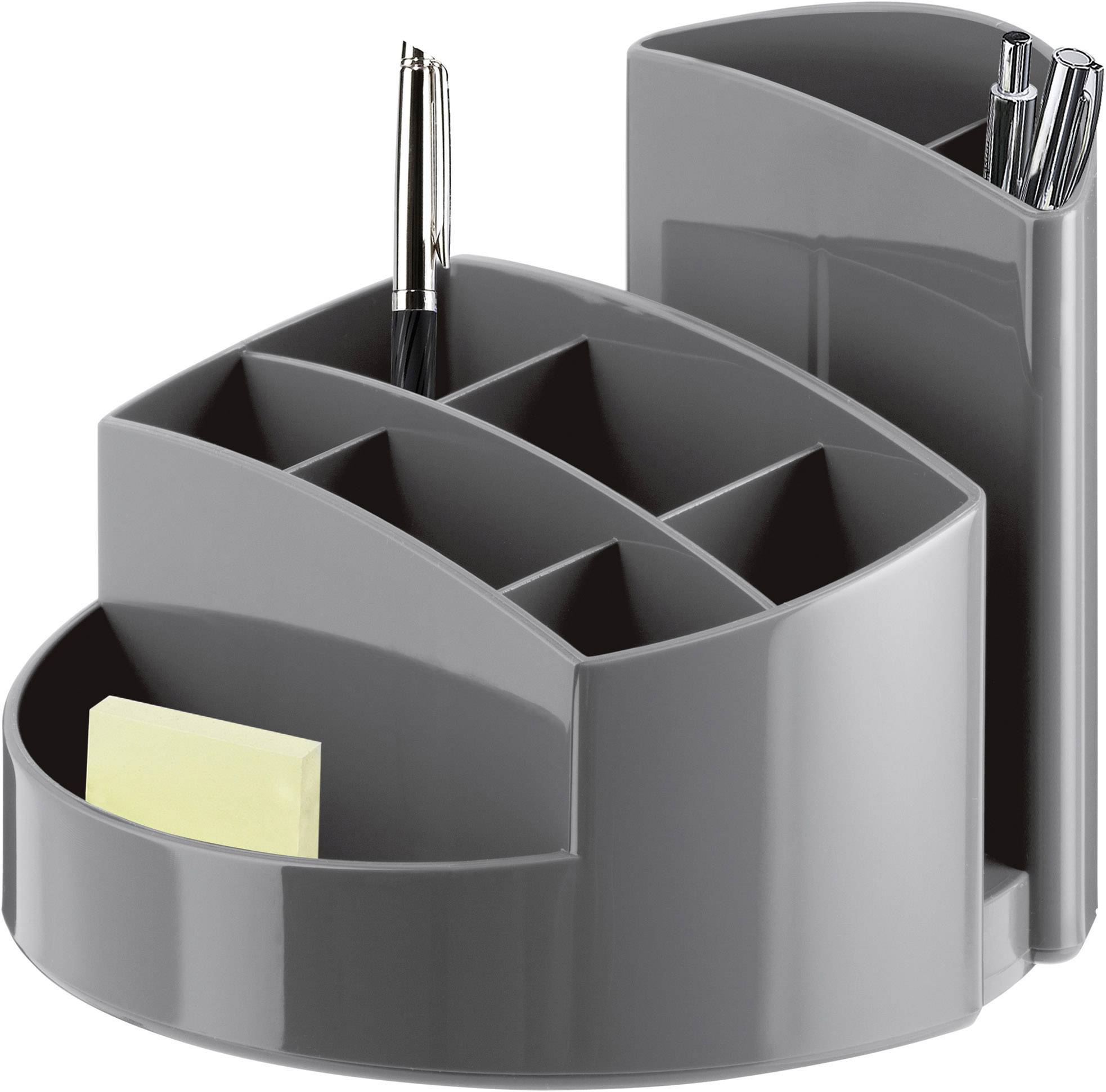 HAN 17460-191, Schreibtischköcher RONDO, Elegant, Hochglänzend, Premium Qualität mit 9 Fächern, dunkelgrau