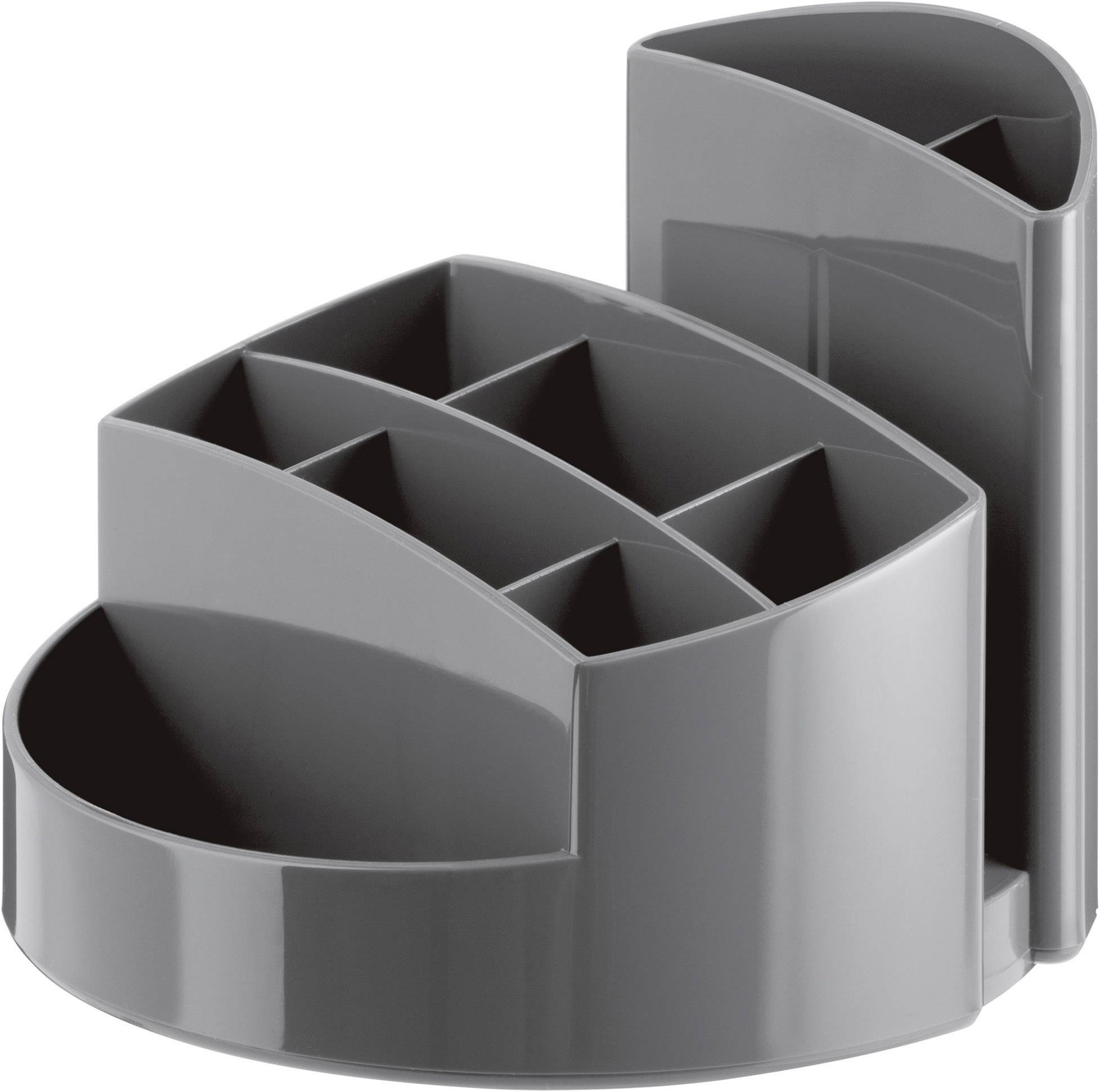 HAN 17460-191, Schreibtischköcher RONDO, Elegant, Hochglänzend, Premium Qualität mit 9 Fächern, dunkelgrau