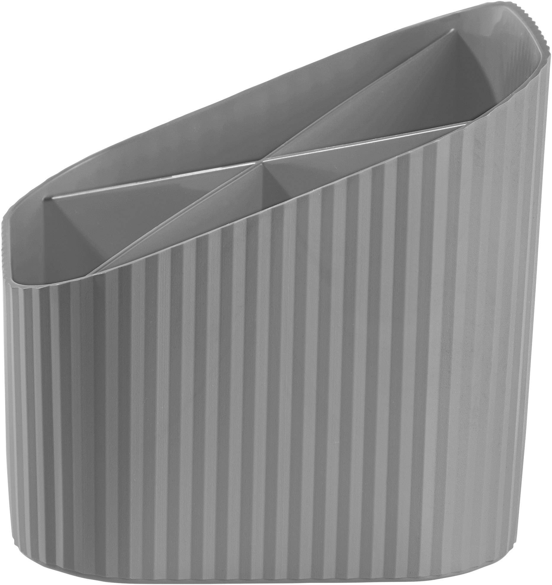 HAN 17230-191, Schreibtischköcher X-LOOP, modernes, Innovatives, attraktives Design in höchster Qualität, 4 Fächer, dunkelgrau