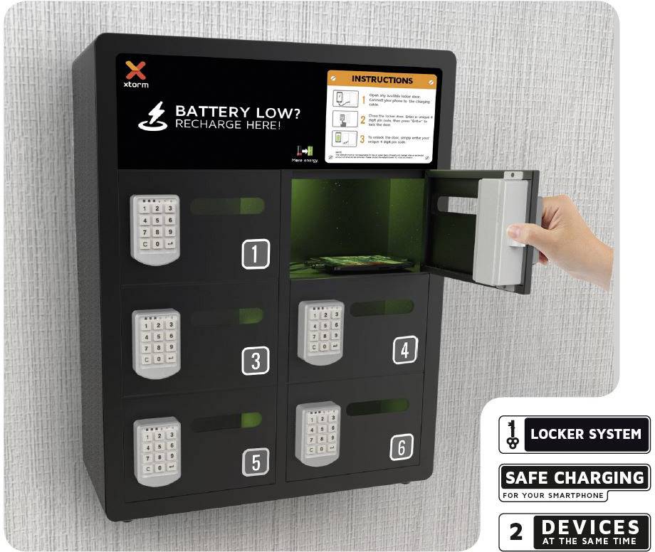 Xtorm by A-Solar Charging Locker 6 BU104 USB-Ladestation Steckdose Ausgangsstrom (max.) 6000 mA 12 x Micro-USB, Apple Lightning-Stecker