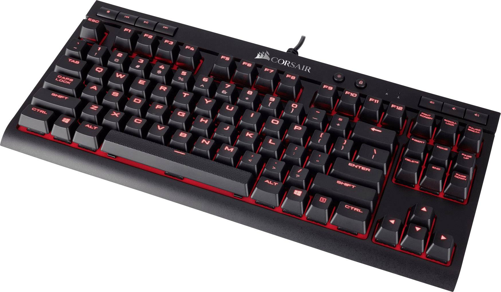 Corsair K63 MX USB Gaming-Tastatur Deutsch, QWERTZ Schwarz Switch: Red, Beleuchtet