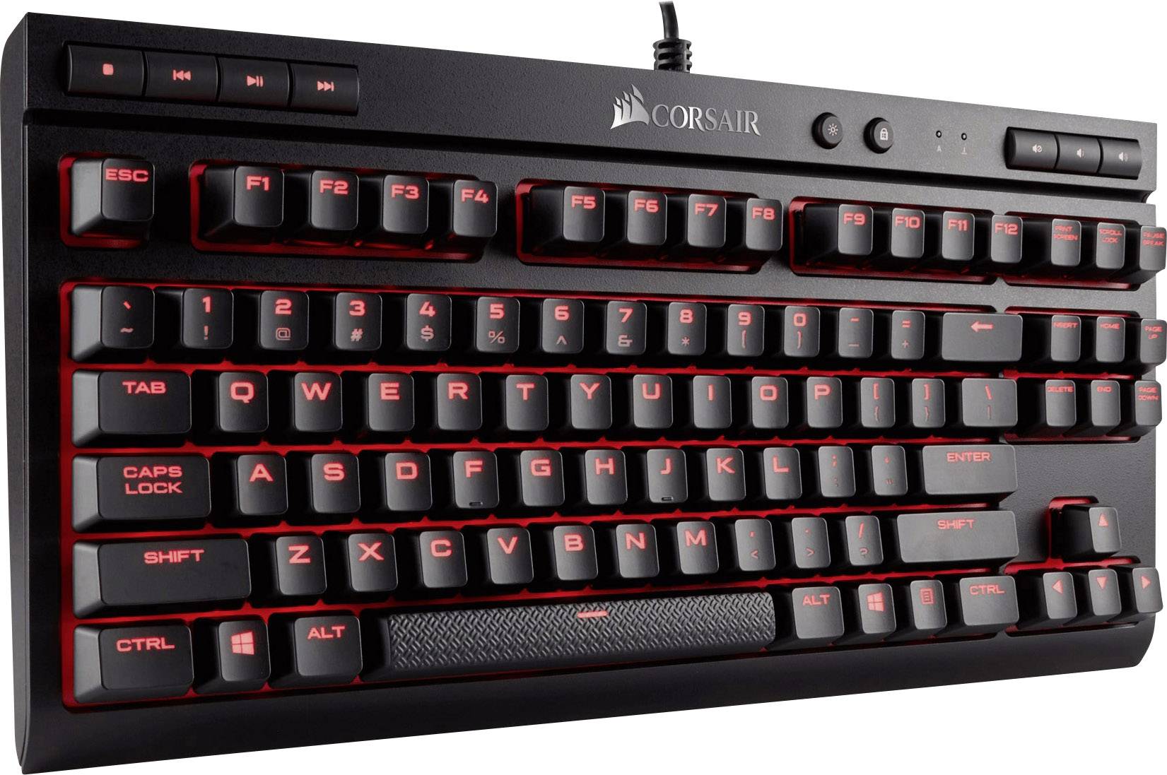 Corsair K63 MX USB Gaming-Tastatur Deutsch, QWERTZ Schwarz Switch: Red, Beleuchtet