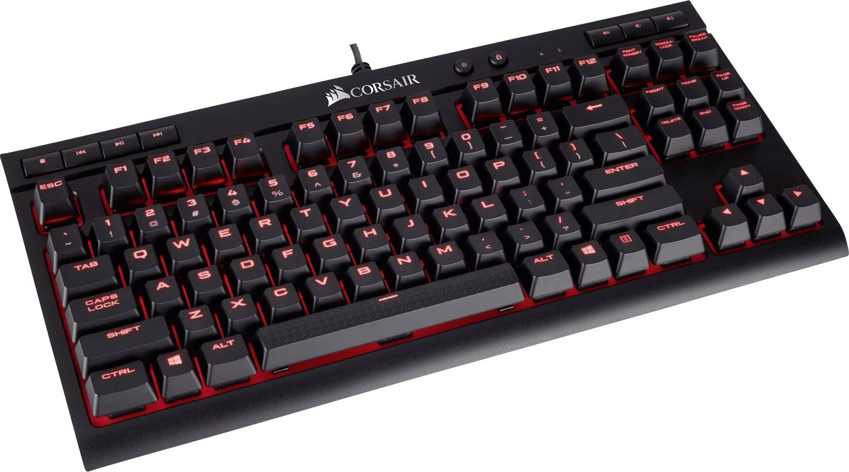 Corsair K63 MX USB Gaming-Tastatur Deutsch, QWERTZ Schwarz Switch: Red, Beleuchtet