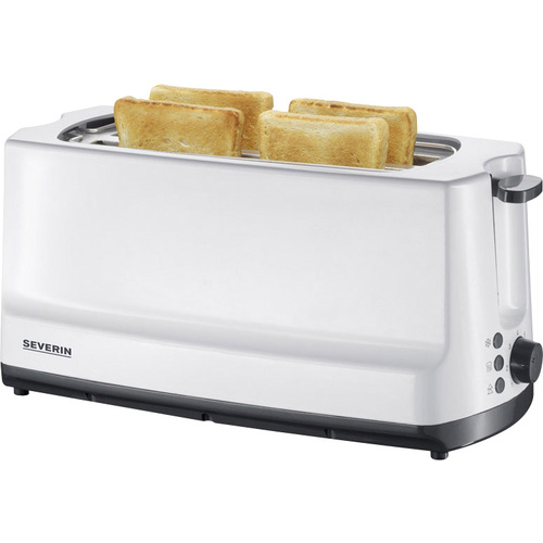 Severin AT 2234 Double toaster à fente large avec grille spéciale viennoisieries blanc, gris